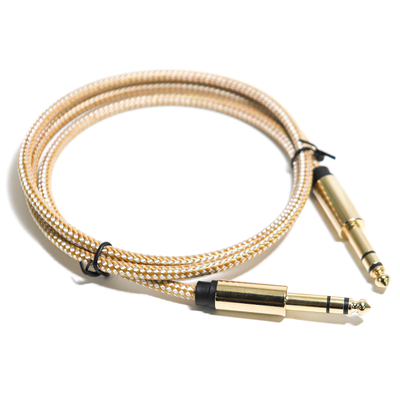 Guita String RCA Cable de audio 6.35MM Cuerda tejida Interfaz de metal fino 0.8M