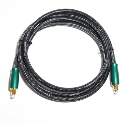 Cable de audio óptico digital de salida de fábrica Shell de metal verde oliva con red tejida 0.8M 1.2M