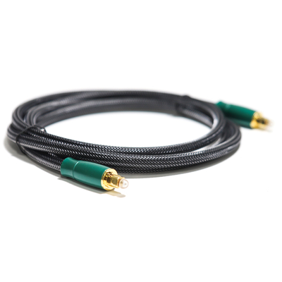 Cable de audio óptico digital de salida de fábrica Shell de metal verde oliva con red tejida 0.8M 1.2M