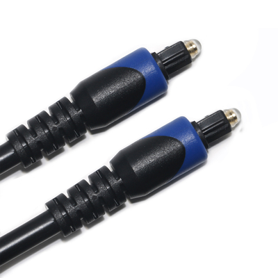 Blue&Toslink Digital Cable OD4.0 Cable de fibra óptica Chapado en PVC Cope Conector redondo para reproductor de CD Barra de sonido