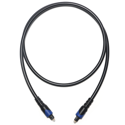 Blue&Toslink Digital Cable OD4.0 Cable de fibra óptica Chapado en PVC Cope Conector redondo para reproductor de CD Barra de sonido