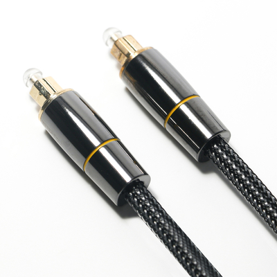 Cable de fibra óptica Toslink Toslink, Conector de borde de cobre chapado en red de nailon tejido de nailon, conector de borde dorado de 1,2 M para altavoz subwoofer