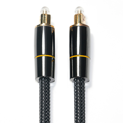 Cable de fibra óptica Toslink Toslink, Conector de borde de cobre chapado en red de nailon tejido de nailon, conector de borde dorado de 1,2 M para altavoz subwoofer