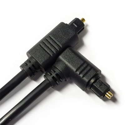 Salida de fábrica Toslink Cable de audio digital Negro OD4.0 Interfaz cuadrada 90 ° 0.5M para barra de sonido mini Player