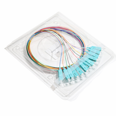 Cable de conexión de fibra óptica azul SC&UPC 12Core Ribbon Pigtail Blue Port 09mm Gigabit Ethernet Velocidades 1.5M 2M 3M