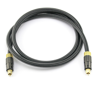 Factory Outlet Premium Digital Optical Audio Toslink 24K Plateado Golden Knitted Rope 1.2M