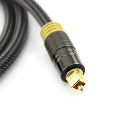 Factory Outlet Premium Digital Optical Audio Toslink 24K Plateado Golden Knitted Rope 1.2M