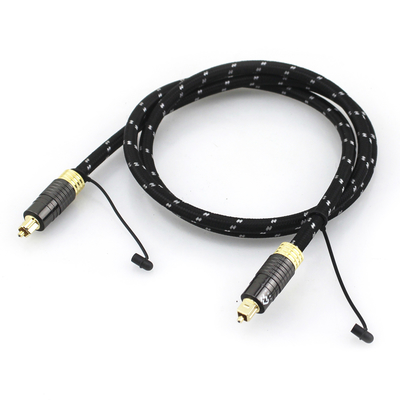 1.2M Cable de audio Toslink dorado para altavoz de subwoofer audiófilo con cáscara texturizada y conector de hombre a hombre