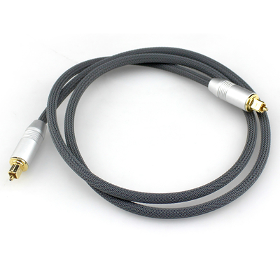 [Salida de fábrica] Cuerda tejida con puerto de plata dorada chapada en Toslink para altavoz Subwoofer HiFi audiófilo 1,2 M 2M