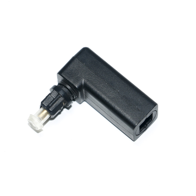 Toslink hembra a Toslink macho óptico 90 grados ángulo recto adaptador de cable de audio convertidor de audio estéreo 360 gira