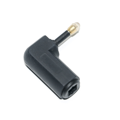 Adaptador de extensión de cable de audio de ángulo recto de 90 grados óptico Toslink Convertidor de audio estéreo 360 gira