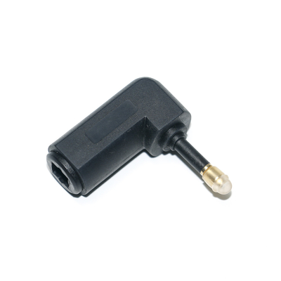 Adaptador de extensión de cable de audio de ángulo recto de 90 grados óptico Toslink Convertidor de audio estéreo 360 gira