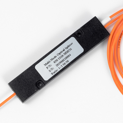 Divisor de fibra óptica Relación de acoplamiento LC/UPC 1x2 FBT acoplador 1*2 FBT multimodo 850/1310nm 50/125 MM 50/50