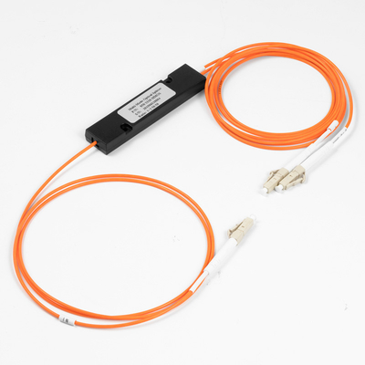 Divisor de fibra óptica Relación de acoplamiento LC/UPC 1x2 FBT acoplador 1*2 FBT multimodo 850/1310nm 50/125 MM 50/50