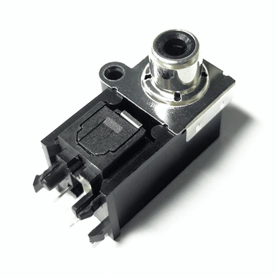 AV-GQR05B Optica Jeck 25Mbps 3-5V Conector Toslink óptico digital Enchufe hembra vertical
