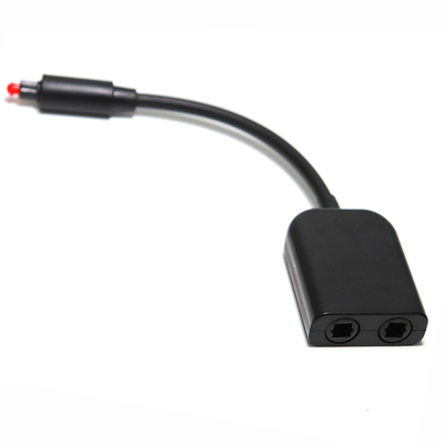 Divisor óptico de fibra Toslink digital 1 en 2 hacia fuera Mejora de la señal del cable del adaptador de audio