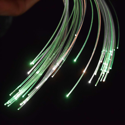 Salida de fábrica POF 10mX 6mm diámetro exterior PVC PMMA plástico negro chaqueta resplandor Cable de fibra óptica para luz decorativa