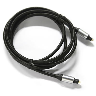 Cable de fibra óptica Digital Toslink OD4.0 Cable trenzado carcasa de Metal chapada en plástico conector redondo para barra de sonido reproductor de CD