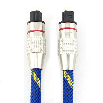 Varón óptico del cable de audio de Digitaces a la cuerda azul plateada macho dorado 5,1 de Knited para Home Theater Soundbar