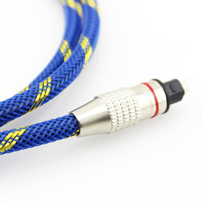 Varón óptico del cable de audio de Digitaces a la cuerda azul plateada macho dorado 5,1 de Knited para Home Theater Soundbar