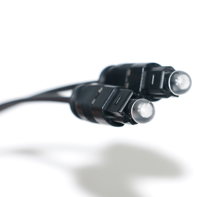 Conexión de cable de audio óptico digital Toslink óptico digital SPDIF Ultra delgada de PVC cuerda de oro Ject cubierto con tapa de polvo
