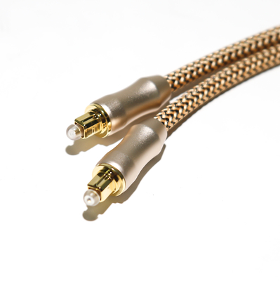 Teatro casero Digital del cable de audio de TOSLINK de Rose Gold Plug Frosted Shell Knited de la cuerda de 1M For Soundbar óptico del CD/del DVD