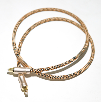 Teatro casero Digital del cable de audio de TOSLINK de Rose Gold Plug Frosted Shell Knited de la cuerda de 1M For Soundbar óptico del CD/del DVD