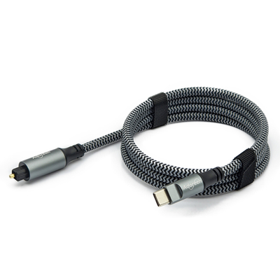 TOSLINK Cable de audio óptico con conector masculino tipo C para barra de sonido y altavoz