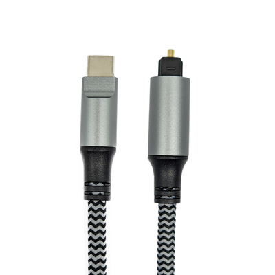 TOSLINK Cable de audio óptico con conector masculino tipo C para barra de sonido y altavoz