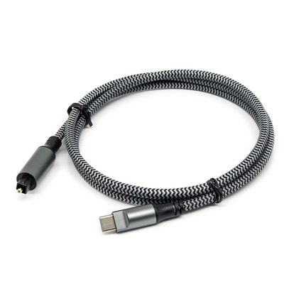 TOSLINK Cable de audio óptico con conector masculino tipo C para barra de sonido y altavoz