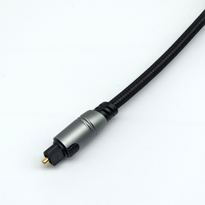 Cable de audio óptico Toslink para reproductor de CD para el hogar Barra de sonido 4.0mm OD 1-30m longitud conector dorado de color amarillo-negro