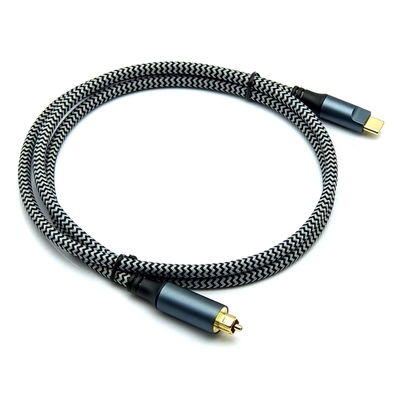 Cable óptico de audio Toslink de gran venta con conector macho Tipo-C y conectores chapados en oro para un sonido nítido