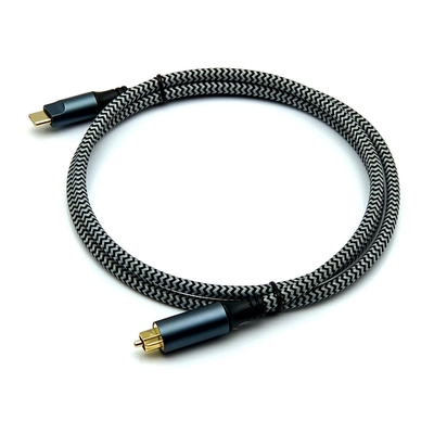 Cable óptico de audio Toslink de gran venta con conector macho Tipo-C y conectores chapados en oro para un sonido nítido