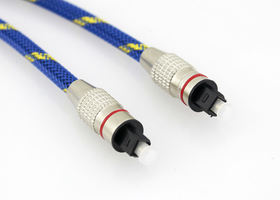 Varón óptico del cable de audio de Digitaces a la cuerda azul plateada macho dorado 5,1 de Knited para Home Theater Soundbar