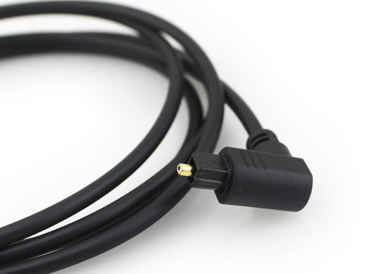 El oro plateó 4.0m m cable óptico de 90 grados, cable de fibra óptica audio de TOSLINK