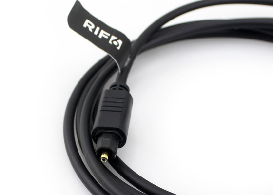 El oro plateó 4.0m m cable óptico de 90 grados, cable de fibra óptica audio de TOSLINK
