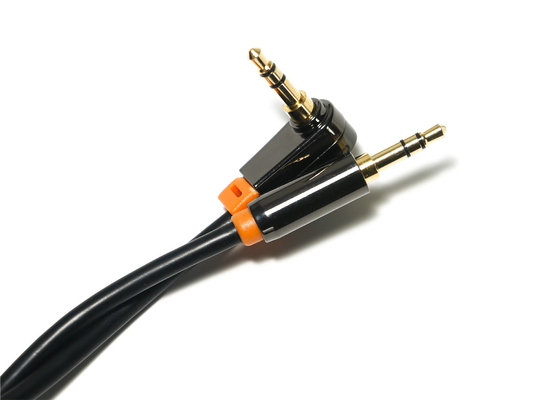El negro 0,92 mide el cable de audio óptico de Digitaces, cable de altavoz del coche del PVC del metal de 3.5m m