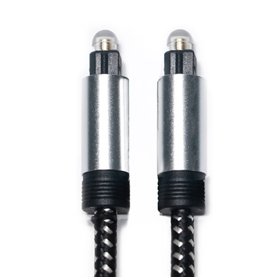 Cable de Audio Digital óptico Toslink, Cable SPDIF, puerto de carcasa chapado de cuerda tejida para reproductor de CD de cine en casa, barra de sonido