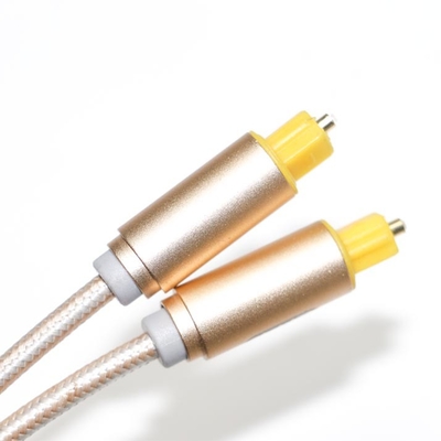 Cuerda tejida Toslink con carcasa de Metal esmerilado plateado, enchufe OD4.0 para altavoz de coche, Cable Digital, barra de sonido