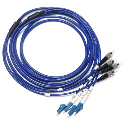 Cordón de remiendo de fibra óptica Modo multinúcleo OM4/OM5 4/4 SC LC para vigilancia WLAN LAN