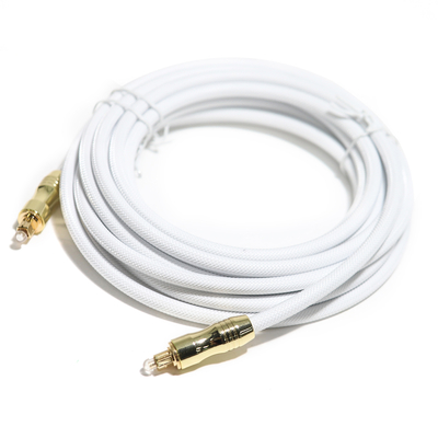 Cable de fibra óptica de Audio Digital Toslink OD5.0 cuerda de punto chapada en oro Shell 1,2 M para audiófilo altavoz al aire libre