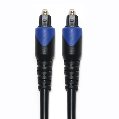 Blue&Toslink Digital Cable OD4.0 Cable de fibra óptica Chapado en PVC Cope Conector redondo para reproductor de CD Barra de sonido