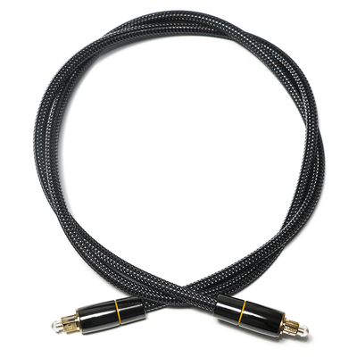 Cable de fibra óptica Toslink Toslink, Conector de borde de cobre chapado en red de nailon tejido de nailon, conector de borde dorado de 1,2 M para altavoz subwoofer