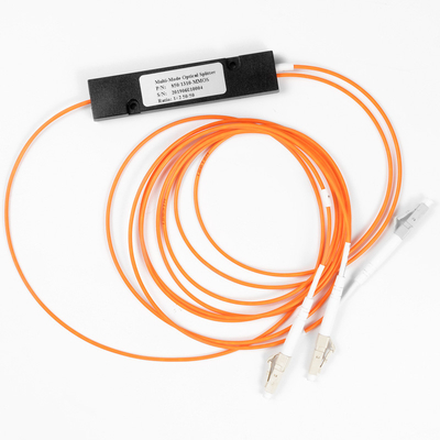 Divisor de fibra óptica Relación de acoplamiento LC/UPC 1x2 FBT acoplador 1*2 FBT multimodo 850/1310nm 50/125 MM 50/50