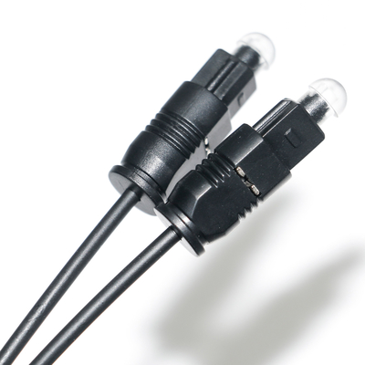 Conexión de cable de audio óptico digital Toslink óptico digital SPDIF Ultra delgada de PVC cuerda de oro Ject cubierto con tapa de polvo