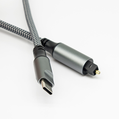 TOSLINK Cable de audio óptico con conector masculino tipo C para barra de sonido y altavoz