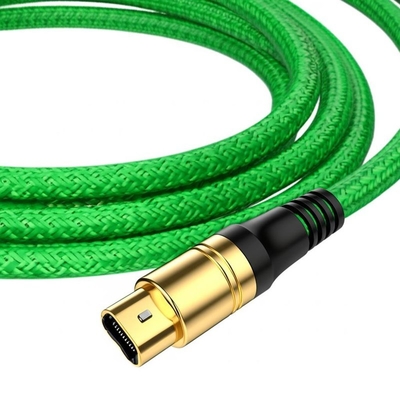 Conectores con revestimiento dorado TOSLINK Cables ópticos de audio PVC Material de protección ambiental malla de algodón Tejido verde o personalizado